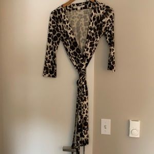 Vintage DVF Leopard Print Wrap Dress